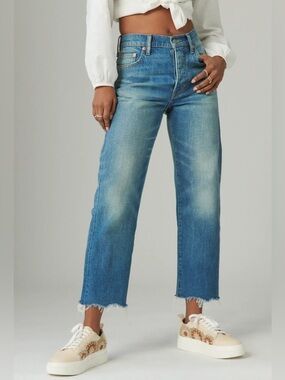 Lucky Brand | 90's loose high rise cropped raw hem jeans in golden valley
